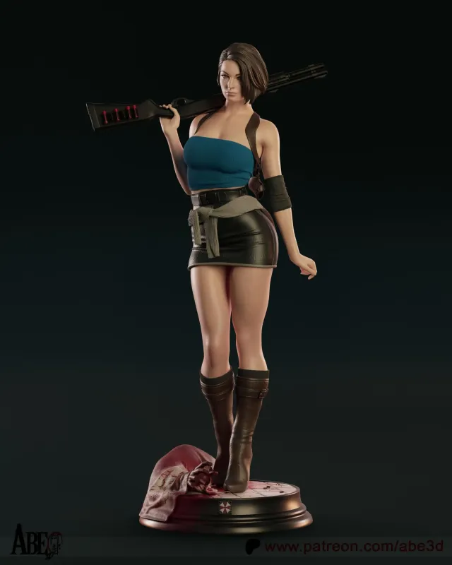 Blue Tactical Survival Heroine Figurine, Maximum Detailed 16K 3D Printed Collectible Statue, Horror Game Inspired Figure