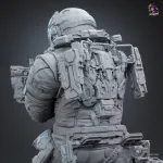 White Space Suit Explorer Figurine, Highly Detailed Hand Painted or Unpainted 3D Printed Sci Fi Collectible Statue product image 15