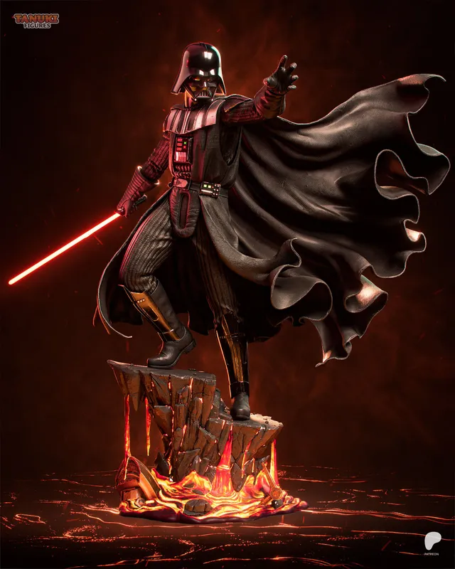 Darth Vader figure Star Wars statue 3d printed painted - alternate view
