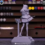 White Cat Ear Sci Fi Operator Figurine, Hand Painted Anime Game Inspired 3D Printed Collectible Statue, Futuristic Mage Figure product image 10