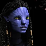 Blue Alien Warrior Princess Figurine, Maximum Detailed 16K 3D Printed Collectible Statue, Fantasy Sci Fi Huntress Figure product image 3