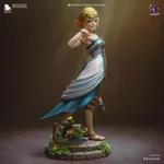 Golden Fantasy Princess Figurine, Fully Hand Painted 3D Printed Collectible Statue, Royal Elf Inspired Sculpture product image 3