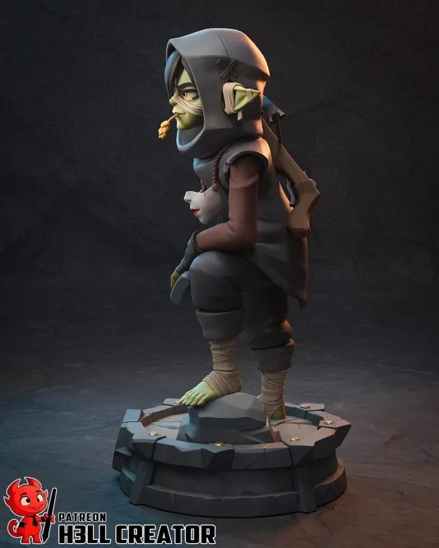 The Small Fighter | Maximum Detailed 16K 3D printed figure - alternate view
