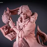 Red Haired Fire Wizard Figurine, Hand Painted Resin 3D Printed Collectible Statue product image 8