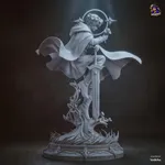 Blue Hero Swordsman Figurine, Highly Detailed Hand Painted 3D Printed Collectible Statue, Fantasy Anime Warrior Sculpture product image 11