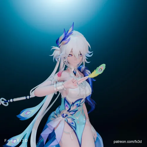 Celestial Oracle Strategist Figurine, Fully Hand Painted 3D Printed Collectible Statue, Fantasy Anime Seer Sculpture - alternate view