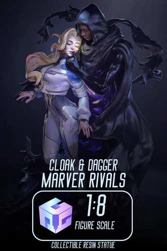 Cloak & Dagger Marvel Rivals | Maximum Detailed 16K 3D printed figure