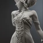 Golden Fantasy Princess Figurine, Fully Hand Painted 3D Printed Collectible Statue, Royal Elf Inspired Sculpture product image 12