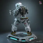 White Space Suit Explorer Figurine, Highly Detailed Hand Painted or Unpainted 3D Printed Sci Fi Collectible Statue product image 4