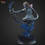 Dark Elven Ranger Archer Figurine, Fully Hand Painted 3D Printed Collectible Statue, Fantasy Huntress Sculpture product image 4