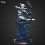 Dark Elven Ranger Archer Figurine, Fully Hand Painted 3D Printed Collectible Statue, Fantasy Huntress Sculpture product image 3