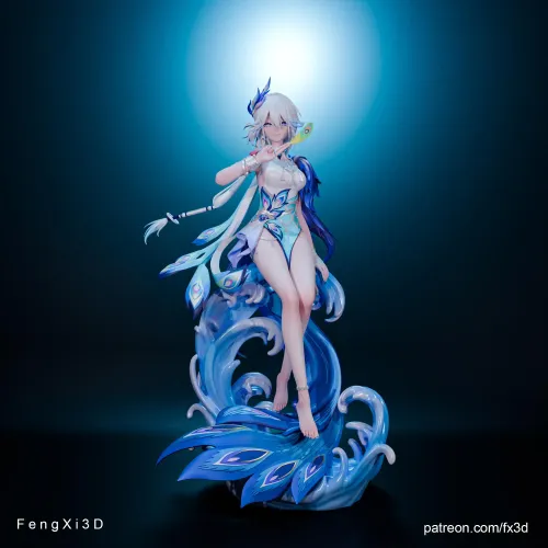 Celestial Oracle Strategist Figurine, Fully Hand Painted 3D Printed Collectible Statue, Fantasy Anime Seer Sculpture
