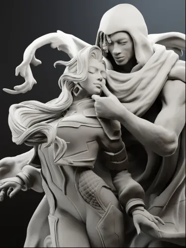 Cloak & Dagger Marvel Rivals | Maximum Detailed 16K 3D printed figure - alternate view