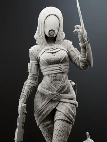 Tali Mass Effect | Maximum Detailed 16K 3D printed figure - alternate view