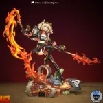 Flame Biker Girl Figurine, Maximum Detailed 16K 3D Printed Collectible Statue, Anime Game Inspired Fire Fighter Figure product image