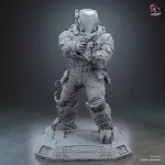White Space Suit Explorer Figurine, Highly Detailed Hand Painted or Unpainted 3D Printed Sci Fi Collectible Statue product image 14