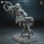 White Haired Android Girl Figurine, Fully Hand Painted 3D Printed Collectible Statue, Sci Fi Companion Sculpture product image 11