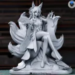 Pink Angelic Pop Singer Figurine, Maximum Detailed Hand Painted Anime Game Inspired 3D Printed Collectible Statue product image 3