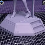 White Cat Ear Sci Fi Operator Figurine, Hand Painted Anime Game Inspired 3D Printed Collectible Statue, Futuristic Mage Figure product image 11