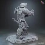 White Space Suit Explorer Figurine, Highly Detailed Hand Painted or Unpainted 3D Printed Sci Fi Collectible Statue product image 11