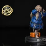 White Haired Android Girl Figurine, Fully Hand Painted 3D Printed Collectible Statue, Sci Fi Companion Sculpture product image 4