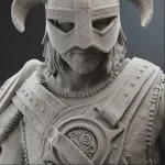 Horned Dragon Slayer Warrior Figurine, Fully Hand Painted 3D Printed Collectible Statue, Nordic Fantasy Sculpture product image 11