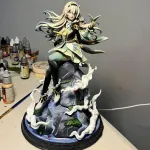Green Sci Fi Mecha Girl Figurine, Maximum Detailed Hand Painted Anime Game Inspired 3D Printed Collectible Statue product image