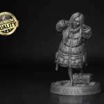 White Haired Android Girl Figurine, Fully Hand Painted 3D Printed Collectible Statue, Sci Fi Companion Sculpture product image 5