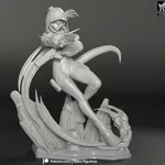 Fiery Sword Warrior Figurine, Hand Painted Anime Game Inspired 3D Printed Collectible Statue, Red Flame Battle Girl Figure product image 13