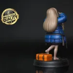 White Haired Android Girl Figurine, Fully Hand Painted 3D Printed Collectible Statue, Sci Fi Companion Sculpture product image 2