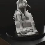 Blue Tactical Survival Heroine Figurine, Hand Painted 16K 3D Printed Resin Collectible Statue, Horror Game Inspired Sculpture product image 2