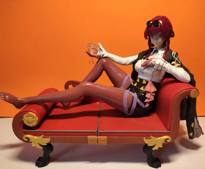 Purple Sci Fi Femme Fatale Figurine, Hand Painted Anime Game Inspired 3D Printed Collectible Statue, Cyberpunk Display Figure - alternate view