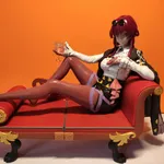 Purple Sci Fi Femme Fatale Figurine, Hand Painted Anime Game Inspired 3D Printed Collectible Statue, Cyberpunk Display Figure product image 2