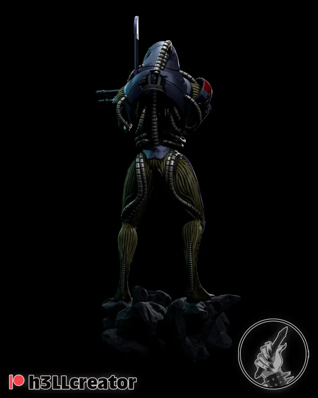 The Robot Fighter – 16K Resin 3D Printed  Statue Collectible Hand-Painted - alternate view