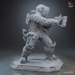 White Space Suit Explorer Figurine, Highly Detailed Hand Painted or Unpainted 3D Printed Sci Fi Collectible Statue product image 10