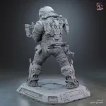 White Space Suit Explorer Figurine, Highly Detailed Hand Painted or Unpainted 3D Printed Sci Fi Collectible Statue product image 12