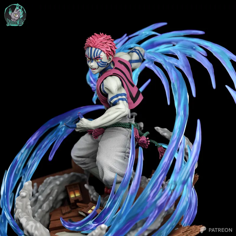 Demon Hunter Swordsman vs Martial Arts Demon Diorama, Highly Detailed 3D Printed Resin Collectible Statue, Anime Battle Figure - alternate view