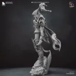 Crimson Elf Assassin Figurine, Fully Hand Painted 3D Printed Fantasy Dagger Statue product image 9