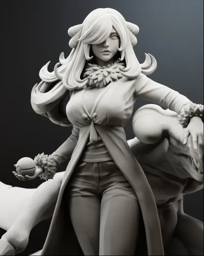 Cynthia Pokemon | Maximum Detailed 16K 3D printed figure - alternate view