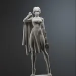 Glasses Weapon Fighter Figurine, Highly Detailed Hand Painted 3D Printed Collectible Statue, Dark Anime Battle Girl Sculpture product image 6