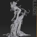 Blue Ash Clan Fire Queen Figurine, Hand Painted Resin Statue, Sci Fi Warrior Collectible product image 7