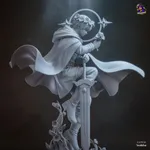 Blue Hero Swordsman Figurine, Highly Detailed Hand Painted 3D Printed Collectible Statue, Fantasy Anime Warrior Sculpture product image 10