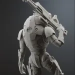 Alien Space Sniper Figurine, Highly Detailed Hand Painted 3D Printed Collectible Statue, Sci Fi Warrior Sculpture product image 12