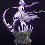 Purple Butterfly Dragon Lady Figurine, Maximum Detailed Hand Painted Anime Game Inspired 3D Printed Collectible Statue product image 9