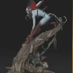 Blue Ash Clan Fire Queen Figurine, Hand Painted Resin Statue, Sci Fi Warrior Collectible product image 8