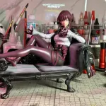 Purple Sci Fi Femme Fatale Figurine, Hand Painted Anime Game Inspired 3D Printed Collectible Statue, Cyberpunk Display Figure product image
