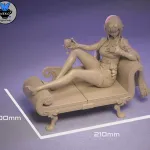 Purple Sci Fi Femme Fatale Figurine, Hand Painted Anime Game Inspired 3D Printed Collectible Statue, Cyberpunk Display Figure product image 8