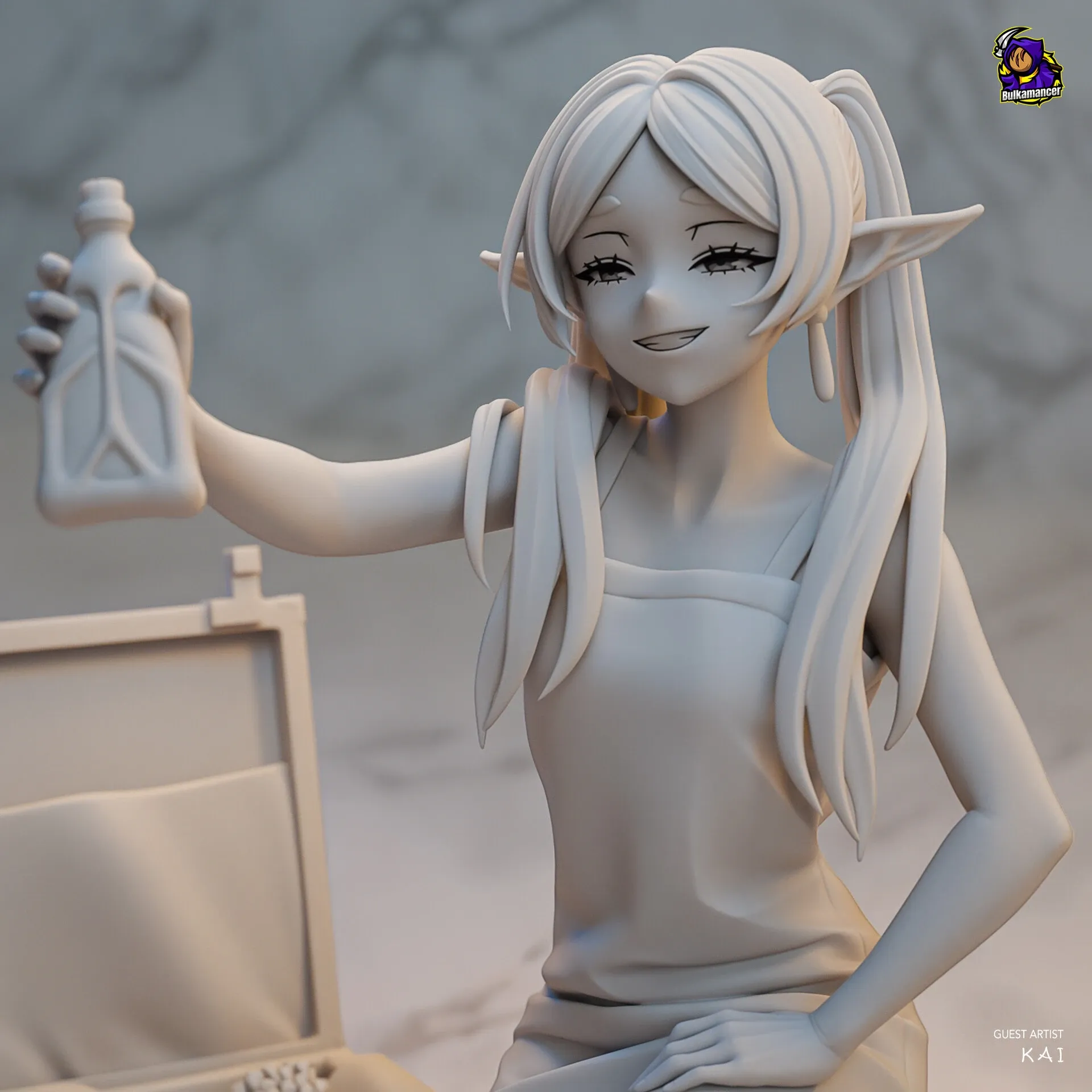 Frieren Anime Statue: 12K Resin Figure, Hand-Painted or Model Kit – 3D Printed Resin Diorama - alternate view