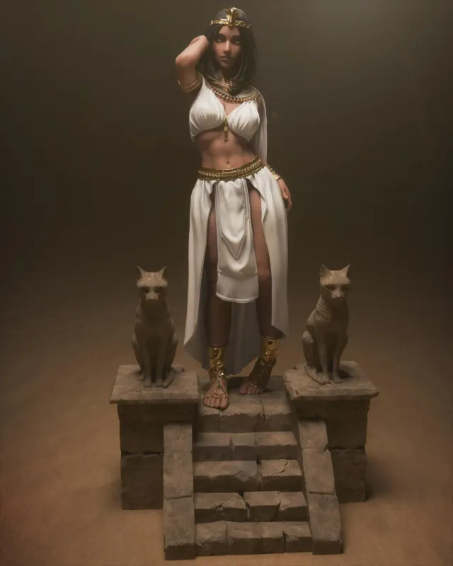 Queen of the Nile  - Highly Detailed Hand-Painted Statue - Collectible Sculpture