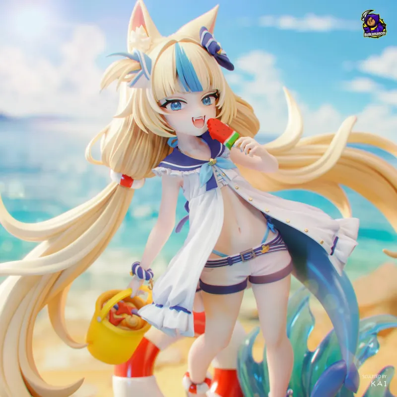 Anime Fish Girl Figure- Highly Detailed Hand-Painted Statue - Collectible Sculpture - alternate view